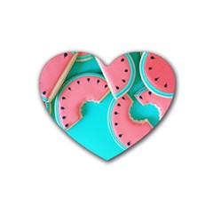 Watermelon, Fruit Rubber Coaster (heart)