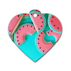 Watermelon, Fruit Dog Tag Heart (one Side)