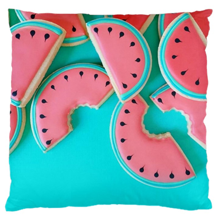 Watermelon, Fruit Large Premium Plush Fleece Cushion Case (Two Sides)