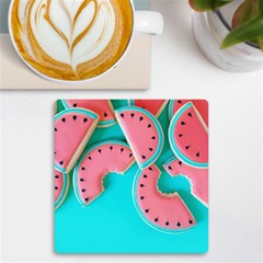 Watermelon, Fruit Uv Print Square Tile Coaster  by kyorashop23