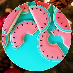 Watermelon, Fruit Uv Print Acrylic Ornament Round by kyorashop23