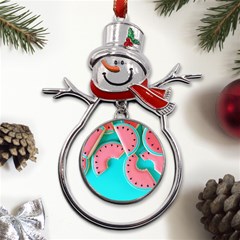 Watermelon, Fruit Metal Snowman Ornament