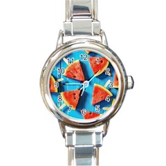 Watermelons, Fruits Round Italian Charm Watch