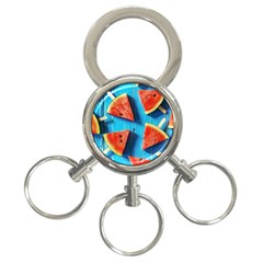 Watermelons, Fruits 3-ring Key Chain