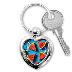 Watermelons, Fruits Key Chain (heart)