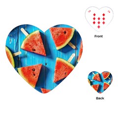 Watermelons, Fruits Playing Cards Single Design (heart)