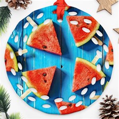 Watermelons, Fruits Round Filigree Ornament (two Sides)