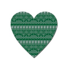 Christmas Knit Digital Heart Magnet