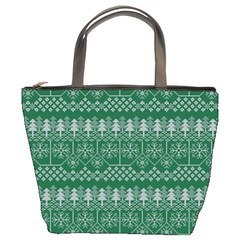 Christmas Knit Digital Bucket Bag