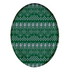 Christmas Knit Digital Oval Glass Fridge Magnet (4 Pack)