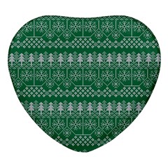 Christmas Knit Digital Heart Glass Fridge Magnet (4 Pack)