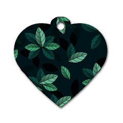 Foliage Dog Tag Heart (two Sides)