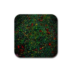 Grass Nature Meadow Rubber Square Coaster (4 Pack)