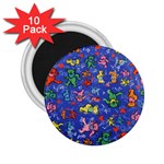 Grateful Dead Dancing Bears Pattern 2.25  Magnets (10 pack)  Front