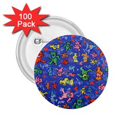 Grateful Dead Dancing Bears Pattern 2 25  Buttons (100 Pack) 