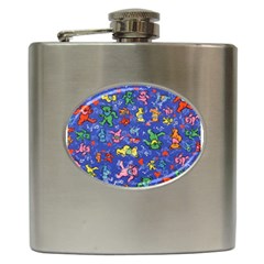 Grateful Dead Dancing Bears Pattern Hip Flask (6 Oz)