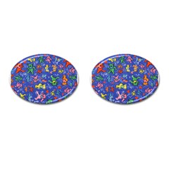 Grateful Dead Dancing Bears Pattern Cufflinks (oval)