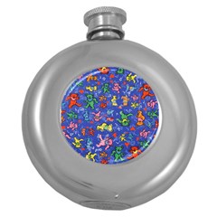 Grateful Dead Dancing Bears Pattern Round Hip Flask (5 Oz)