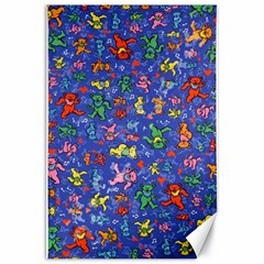 Grateful Dead Dancing Bears Pattern Canvas 20  X 30  by Salmanaz77