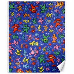 Grateful Dead Dancing Bears Pattern Canvas 11  X 14  by Salmanaz77