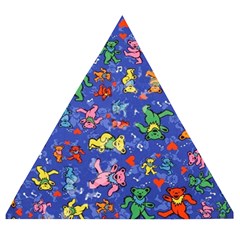 Grateful Dead Dancing Bears Pattern Wooden Puzzle Triangle