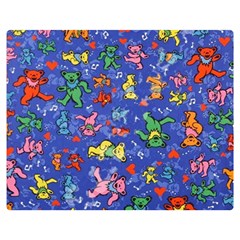 Grateful Dead Dancing Bears Pattern Premium Plush Fleece Blanket (medium)