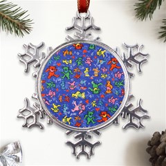 Grateful Dead Dancing Bears Pattern Metal Large Snowflake Ornament