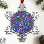 Grateful Dead Dancing Bears Pattern Metal Small Snowflake Ornament Front