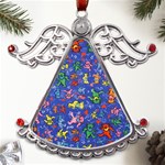 Grateful Dead Dancing Bears Pattern Metal Angel with Crystal Ornament Front