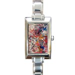 Abstract flames Rectangle Italian Charm Watch Front