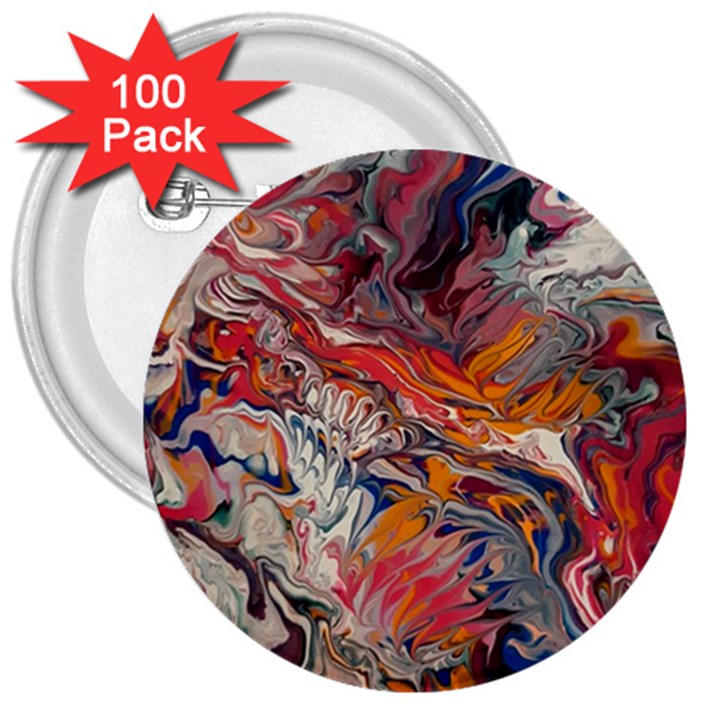 Abstract flames 3  Buttons (100 pack) 