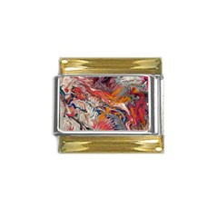 Abstract Flames Gold Trim Italian Charm (9mm) by kaleidomarblingart