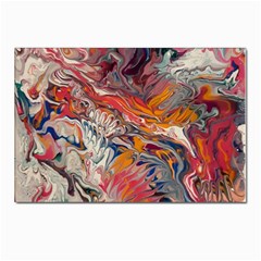 Abstract Flames Postcard 4 x 6  (pkg Of 10) by kaleidomarblingart