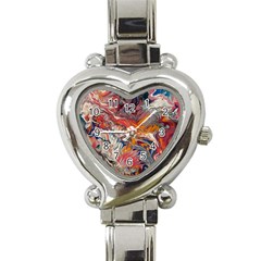 Abstract Flames Heart Italian Charm Watch