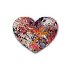 Abstract Flames Rubber Coaster (heart)