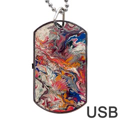 Abstract Flames Dog Tag Usb Flash (two Sides)