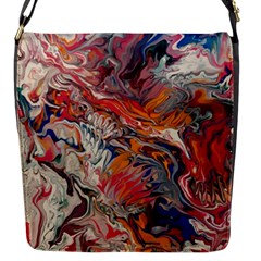 Abstract Flames Flap Closure Messenger Bag (s)