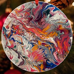 Abstract Flames Uv Print Acrylic Ornament Round