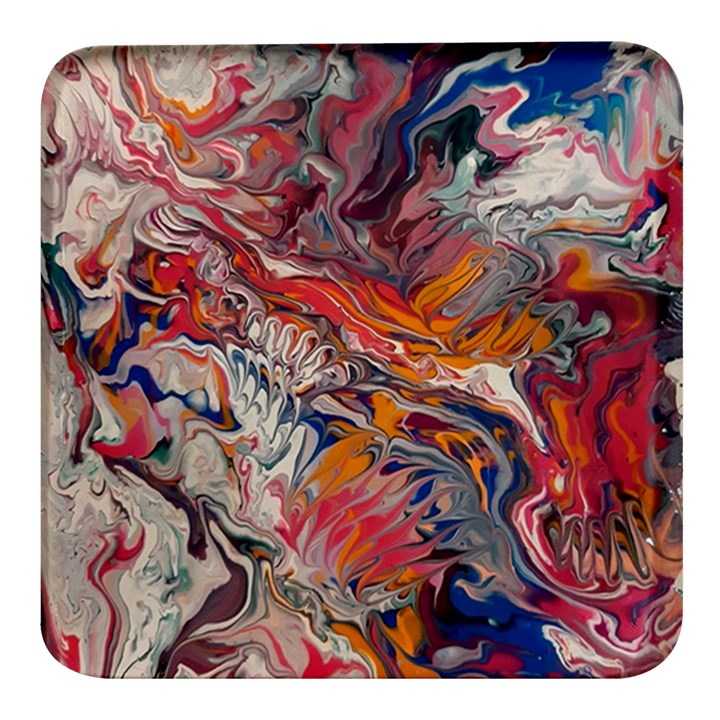 Abstract flames Square Glass Fridge Magnet (4 pack)