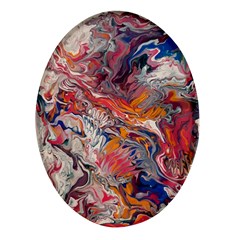 Abstract Flames Oval Glass Fridge Magnet (4 Pack)