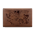 Abstract flames Wood Oval USB Flash Drive Box