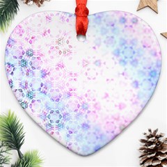 Digital Art Artwork Abstract Pink Purple Heart Ornament (two Sides)