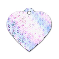 Digital Art Artwork Abstract Pink Purple Dog Tag Heart (two Sides)