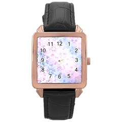 Digital Art Artwork Abstract Pink Purple Rose Gold Leather Watch  by Dutashop