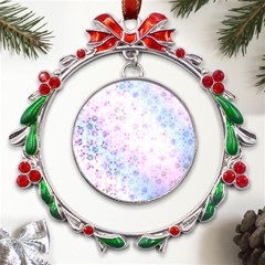 Digital Art Artwork Abstract Pink Purple Metal X mas Wreath Ribbon Ornament