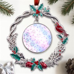 Digital Art Artwork Abstract Pink Purple Metal X mas Wreath Holly Leaf Ornament