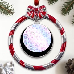 Digital Art Artwork Abstract Pink Purple Metal Red Ribbon Round Ornament