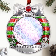 Digital Art Artwork Abstract Pink Purple Metal X mas Ribbon With Red Crystal Round Ornament