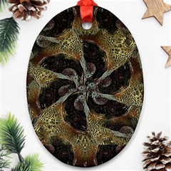 Abstract Ornate Organic Texture Design Print Ornament (Oval)