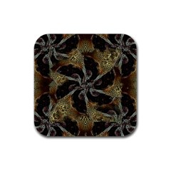 Abstract Ornate Organic Texture Design Print Rubber Square Coaster (4 pack)